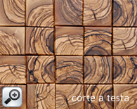 Madera olivo. Corte a testa.