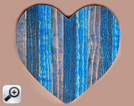 corazón azul, líneas verticales: 40,5 cm x 40,5 cm